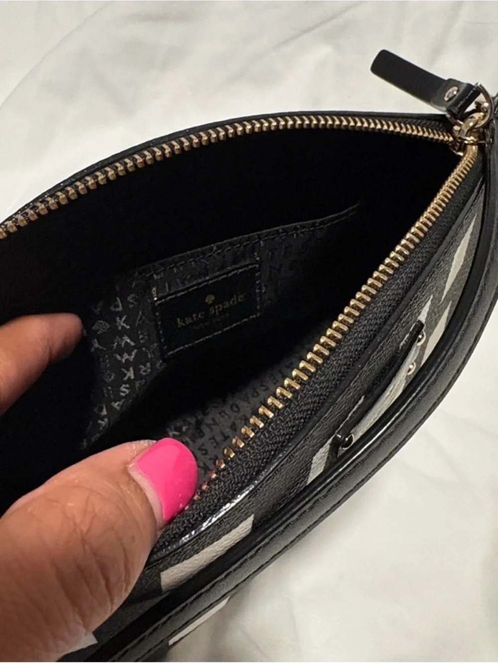 kate spade Black & White Gingham Crossbody Bag